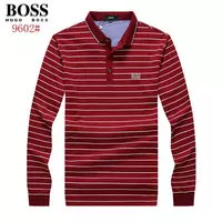 boss t-shirt slim fit avec logo sur la button col red